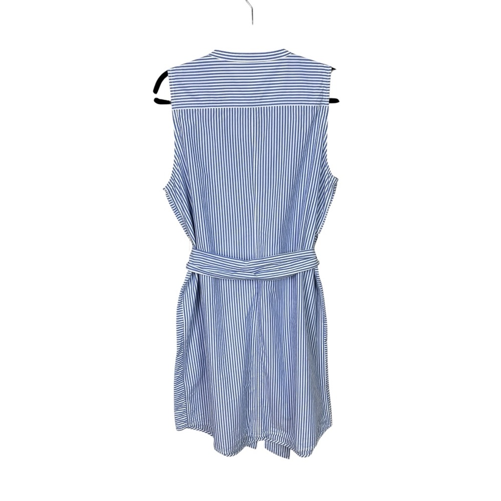 J. Crew Collection Sleeveless Shirtdress Pinstripe 100% Cotton Poplin Size XL - Picture 4 of 8